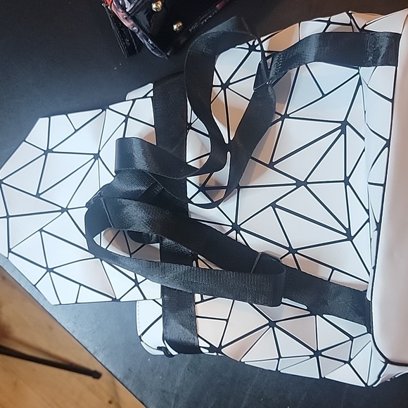 Two Bags White Drawstring Back Pack New Never used. And a black Faux ... - Picture 5 of 14